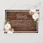 ホワイト&赤面フ素朴ァラーズ結婚ウッド エンクロージャーカード (正面)