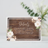 ホワイト&赤面フ素朴ァラーズ結婚ウッド エンクロージャーカード (スタンド正面)