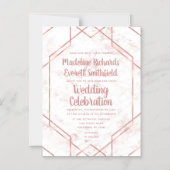 ホワイト&赤面マーブルマグネティック結婚式招待状 マグネット招待状 (正面)