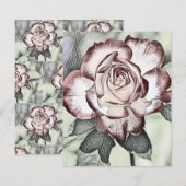 ホワイト、赤面、レッドローズ紙シート (正面/裏面)