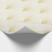 ホワイト&金ゴールドアートデコシームレスパターン ラッピングペーパー (角)