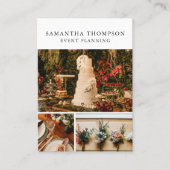 ホワイト&金ゴールドイベント計画とエンターテイメント写真 名刺 (正面)