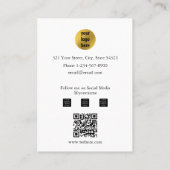 ホワイト&金ゴールドイベント計画とエンターテイメント写真 名刺 (裏面)