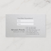 ホワイト&金ゴールドエンボス文字美容師アポイントメント 予約カード (裏面)