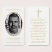 ホワイト&金ゴールドカスタムフォトメモリアルカード (正面&裏面)