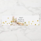 ホワイト&金ゴールドカボチャ水彩ボトルのラベル ペットボトルラベル (シングルラベル)