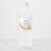 ホワイト&金ゴールドカボチャ水彩ボトルのラベル ペットボトルラベル (正面)