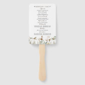 ホワイト&金ゴールドカボチャ秋の結婚式プログラム ハンドファン (裏面)