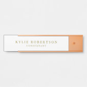 ホワイト&金ゴールドカラープロフェッショナルトレンディープレーン サインプレート (正面)