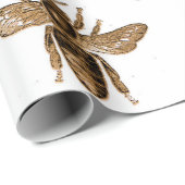 ホワイト&金ゴールドクイーンビーラッピング紙 ラッピングペーパー (ロールコーナー)