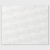 ホワイト&金ゴールドクリスマスイエズスの名前 ラッピングペーパー (フラット)