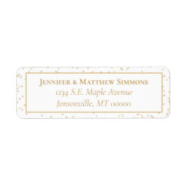 ホワイト&金ゴールドクリスマスグリーティングオーバル ラベル