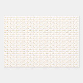 ホワイト&金ゴールドクリスマススノーフレークの星 ラッピングペーパーシート (正面3)