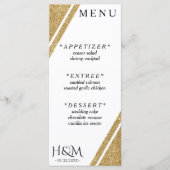 ホワイト&金ゴールドグリッターストライプウェディングレセプション メニュー (正面)