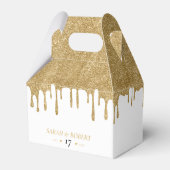 ホワイト&金ゴールドグリッタードリッ結婚プの フェイバーボックス (裏面サイド)