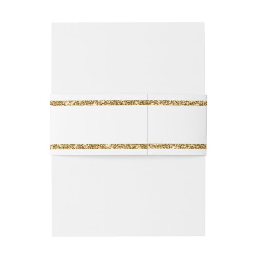 ホワイト&金ゴールドグリッターモノグラムイニシャル結婚ズ 招待状ベリーバンド (裏面例)