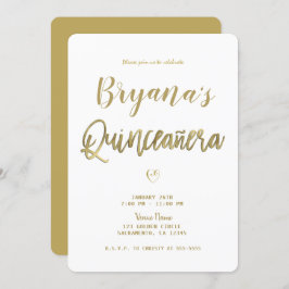 ホワイト&金ゴールドシモダンッミニマルク15キンセアニラ 招待状