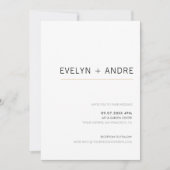 ホワイト&金ゴールドシンプルミニマ結婚リスト 招待状 (正面)