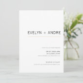 ホワイト&金ゴールドシンプルミニマ結婚リスト 招待状 (スタンド正面)