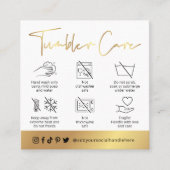 ホワイト&金ゴールドスクリプトロゴタンブラーCupガイ気にド スクエア名刺 (正面)