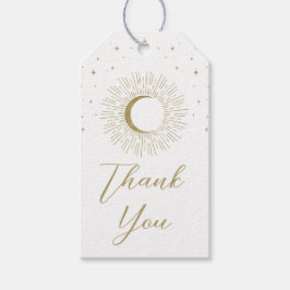 ホワイト&金ゴールドスターズシナ日が差すことムーン結婚ズ ギフトタグ