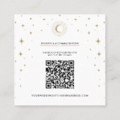 ホワイト&金ゴールドスターズシナ日が差すことムーン結婚ズ スクエア名刺 (裏面)