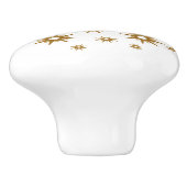 ホワイト&金ゴールドスターバストセラミックノブ セラミックノブ (側面)