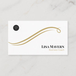 ホワイト&金ゴールドスワールラグジュアリー 名刺