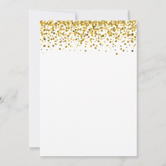 ホワイト&金ゴールドタイポグラフィ60モダン誕生日 招待状 (裏面)