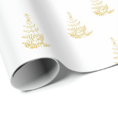 ホワイト&金ゴールドツリーホリデイ ラッピングペーパー (ロールコーナー)