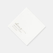 ホワイト&金ゴールドパーソナライズされたズ結婚ナプキンス スタンダードカクテルナプキン (角)