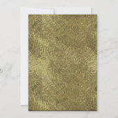 ホワイト&金ゴールドピーコックフェザー結婚式招待状 招待状 (裏面)