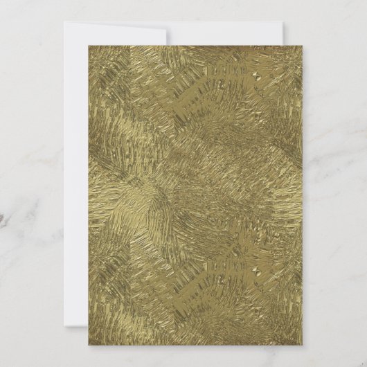 ホワイト&金ゴールドピーコックフェザー結婚式招待状 招待状 (裏面)