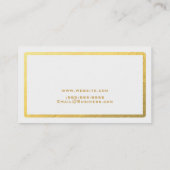ホワイト&金ゴールドフェイクフォイルシャインミニマルグラム 名刺 (裏面)