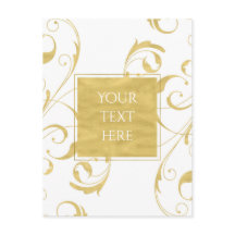 ホワイト&金ゴールドフェイクフローラスワールエレガントな結婚式