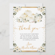 ホワイト&金ゴールドフローラカボチャ秋の結婚式