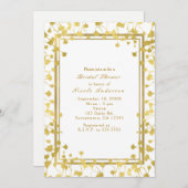 ホワイト&金ゴールドベビーズブレスフローラシック招待状 招待状 (正面/裏面)
