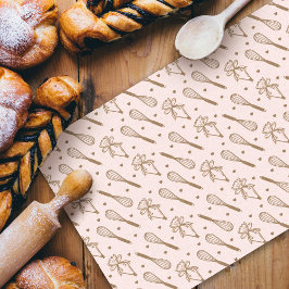 ホワイト&金ゴールドベーキングウィスク&パイピングバッグパターン 薄葉紙