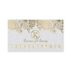 ホワイト&金ゴールドペイズリーレースロイヤリティカード
