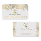 ホワイト&金ゴールドペイズリーレースロイヤリティカード