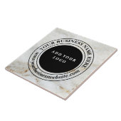 ホワイト&金ゴールドマーブルカスタムビジネスロゴ タイル (側面)