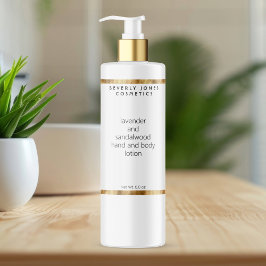 ホワイト&金ゴールドミニマリスト化粧品ボトルラベル スパークリングワインラベル