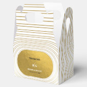 ホワイト&金ゴールドモダンミニマリスト結婚アーチズ フェイバーボックス (オープン)