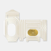 ホワイト&金ゴールドモダンミニマリスト結婚アーチズ フェイバーボックス (折り畳みなし)