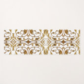 ホワイト&金ゴールドラグジュアリーヨガマット ヨガマット (正面(横))