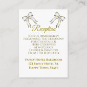 ホワイト&金ゴールドリボン結婚披露宴 エンクロージャーカード (正面)