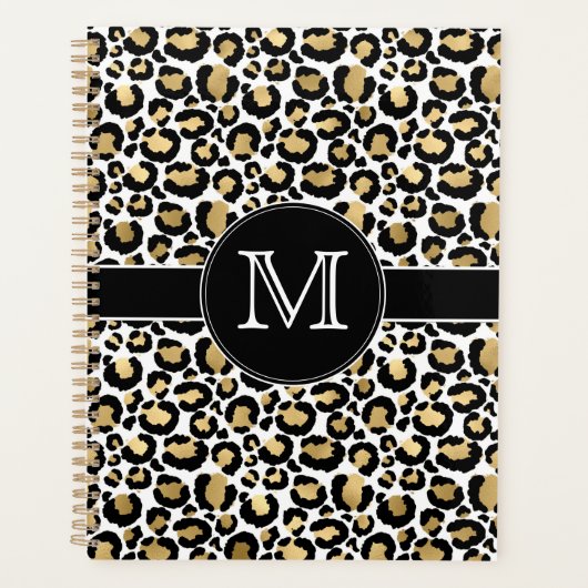 ホワイト&金ゴールドレオパード プランナー手帳 (正面)