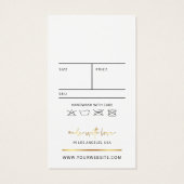 ホワイト&金ゴールドロゴ衣料品ラベル価格ラベル (裏面)