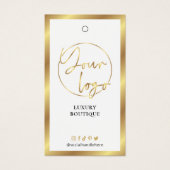 ホワイト&金ゴールドロゴ衣料品ラベル価格ラベル (正面)