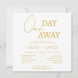 ホワイト&金ゴールドワンデイリハ遠くにーサルディナー結婚ズ 招待状